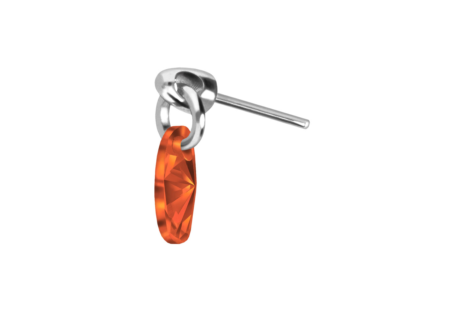 Titan Aufsatz mit Push Pin KRISTALLOVAL von Piercingline